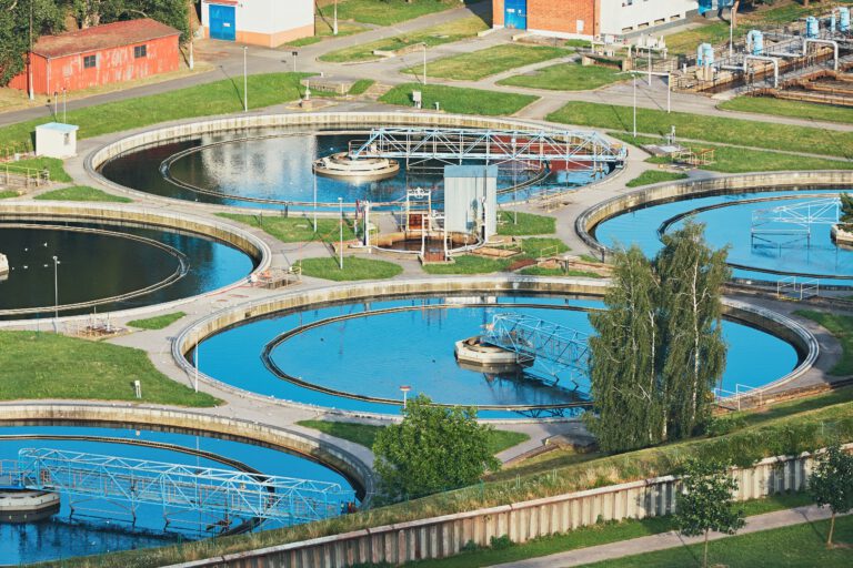 Water recycling in large sewage treatment plant.